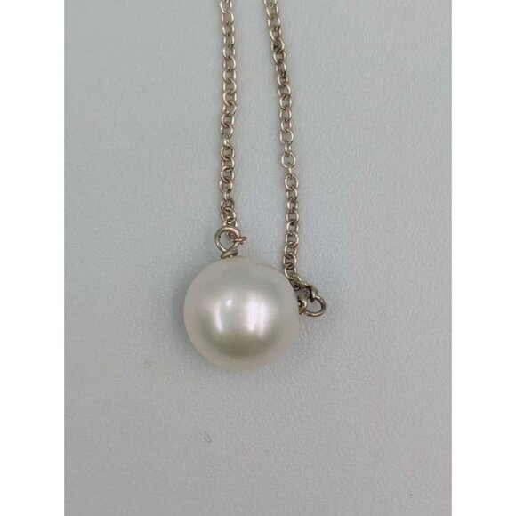Pre-owned Tiffany & Co Silver Elsa Peretti White Pearl Pendant Necklace - Picture 4 of 12